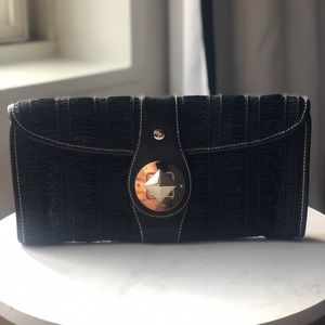 Kate Spade Black Woven Clutch